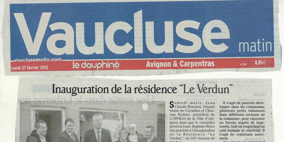  Vaucluse : Inauguration de la résidence 
